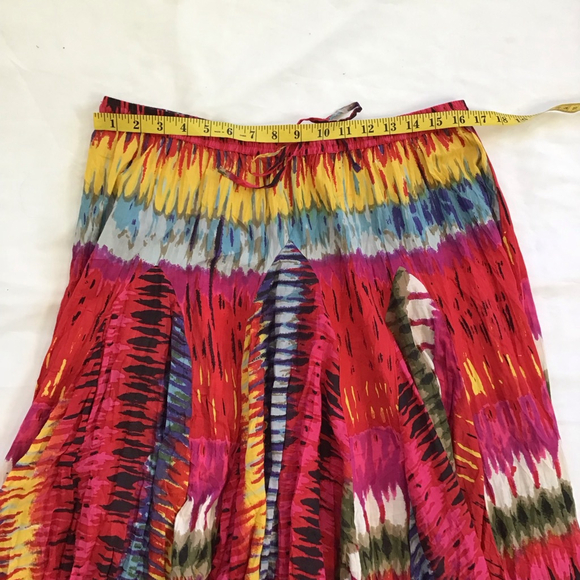 Chelsea & Theodore Women Vibrant Multi-Color Abstract Urban Artsy Maxi Skirt L - Picture 10 of 12